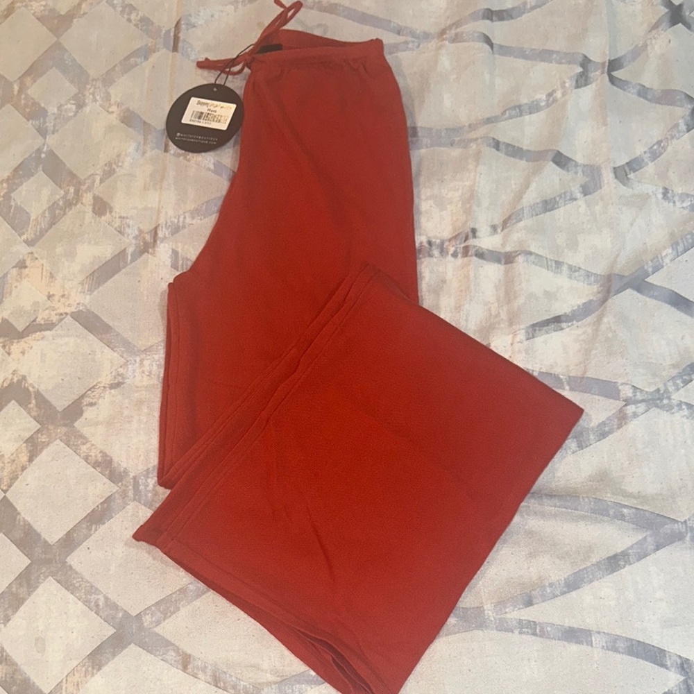 White Fox Boutique Red Wide Leg sweatpants